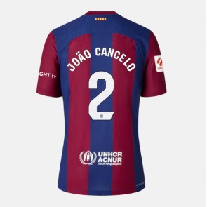 Barcelona Joao Cancelo #2 Replica Home Stadium Shirt for Women 2023-24 Short Sleeve